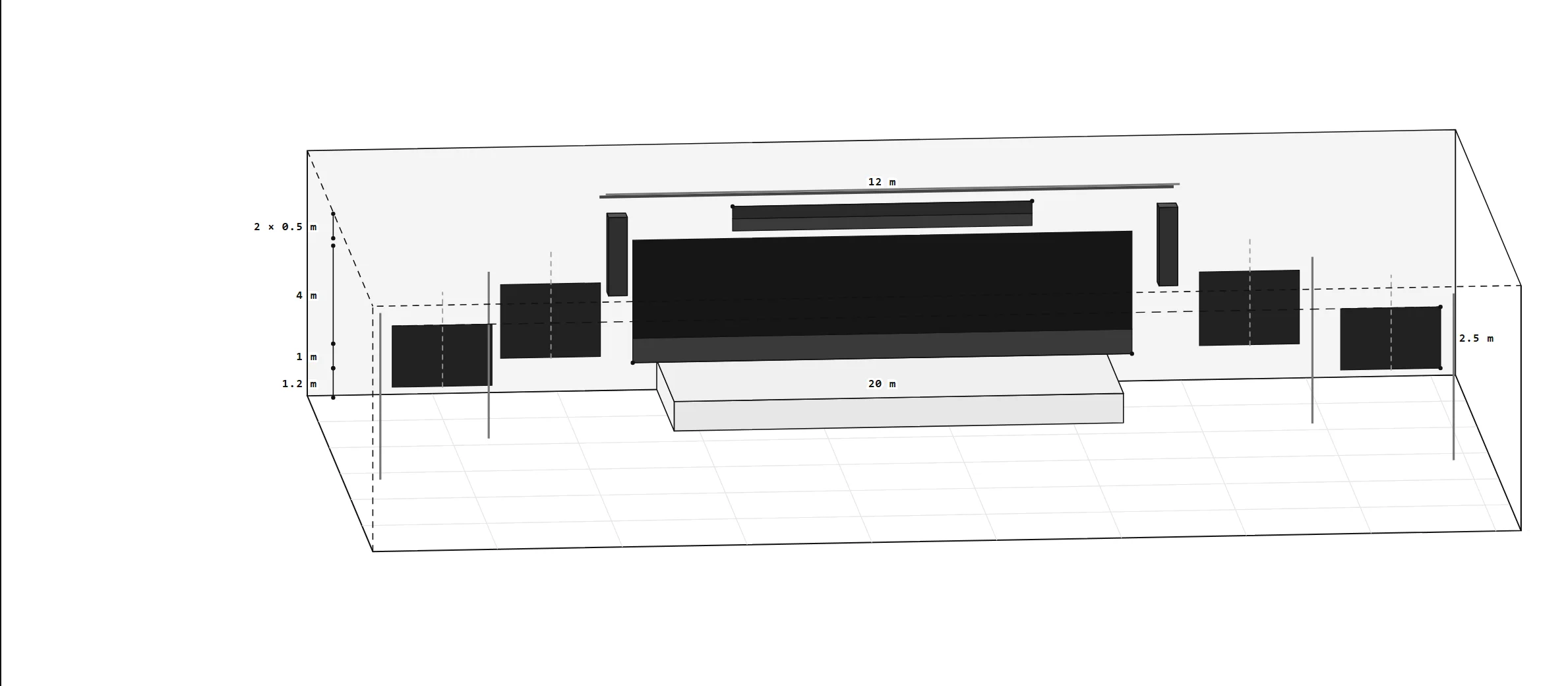 Near-front view, for the stack and the level line