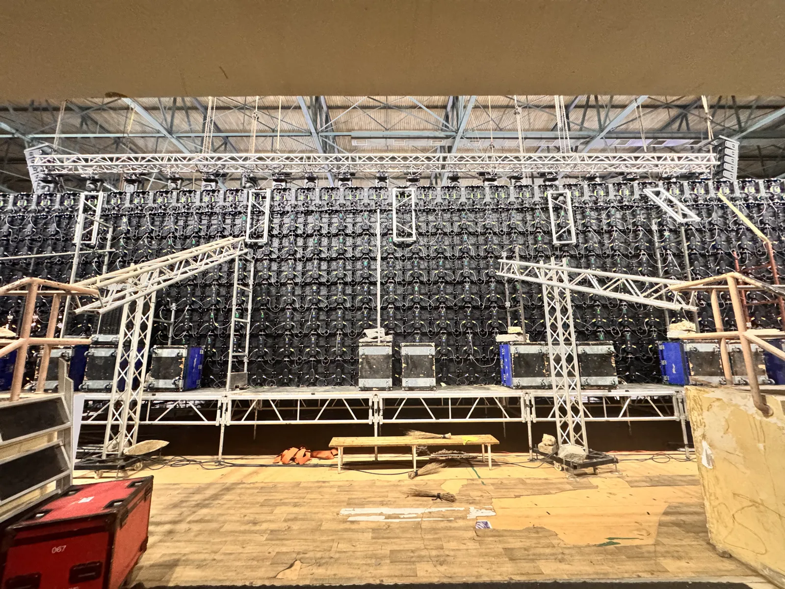 Behind the wall: panels, processors and the truss that carries them